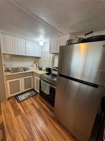 Kitchen with stainless steel appliances