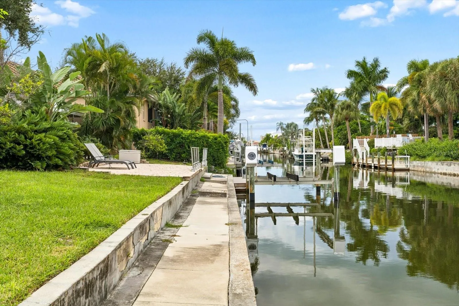 Seawall and canal to Sarasota Bay