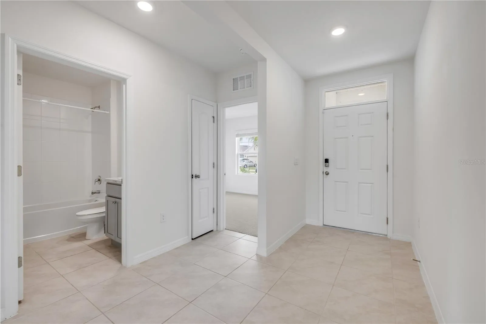 Entry and bathroom