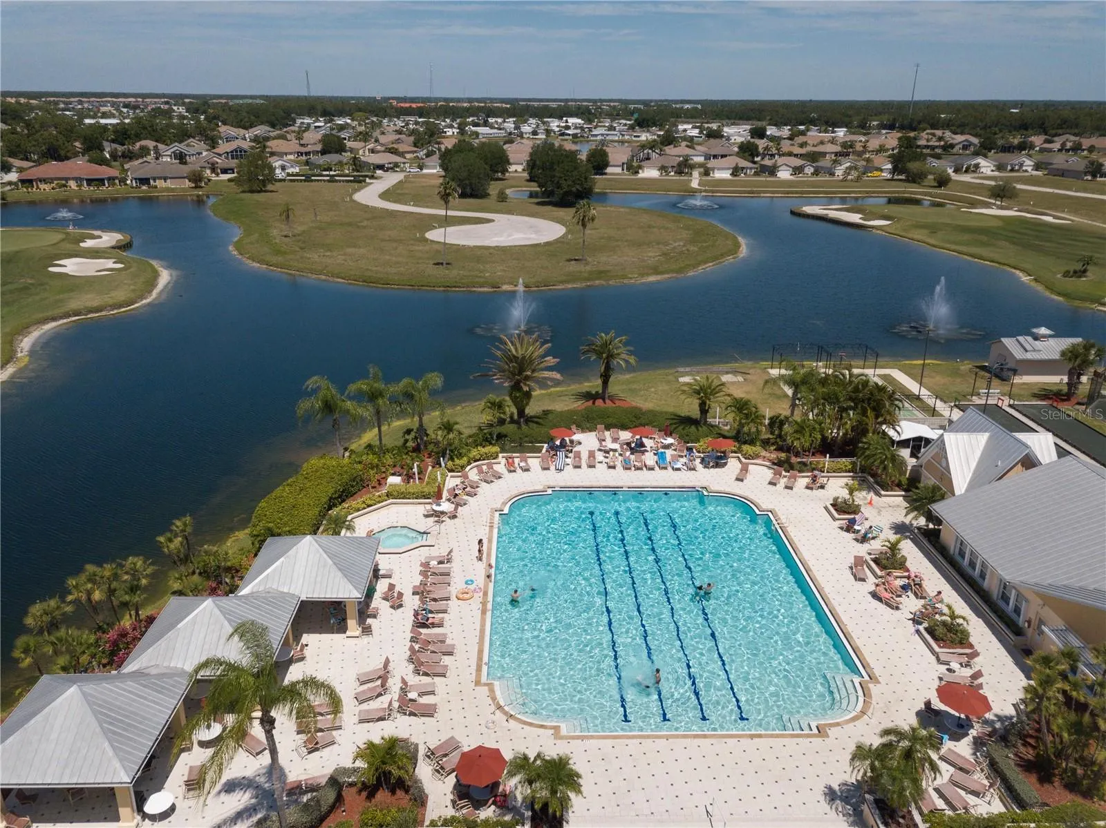 Lakes surrounding the pool area