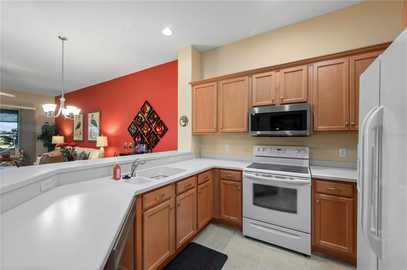 Corian Counters, wood cabinets