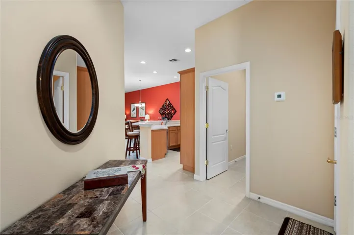 Hallway to kitchen and living area