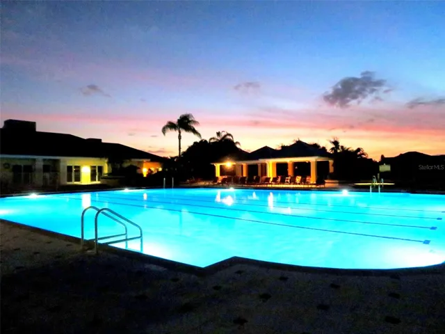 Evening pool lighting, lovely