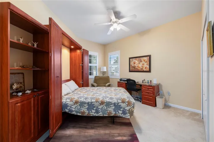 Murphy bed in guest bedroom