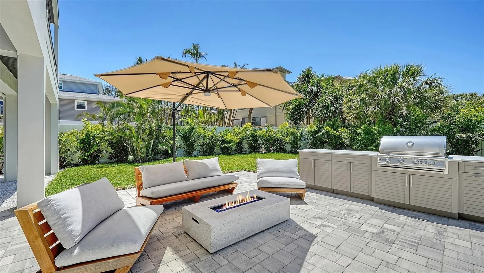 Outdoor kitchen and firepit