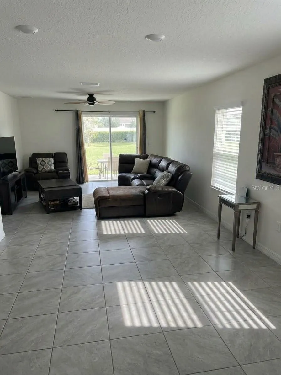 Open living and dining area