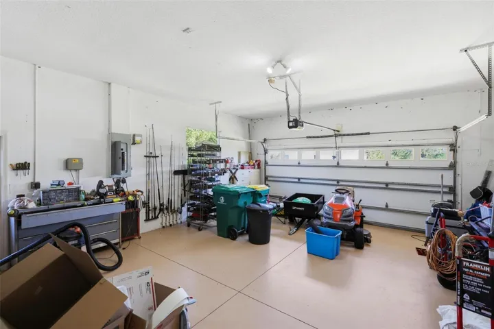 Clean, neat &amp; tidy oversized, 27' length two-car garage.