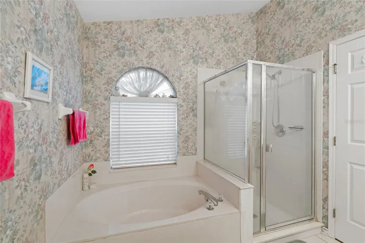 Separate garden tub and shower