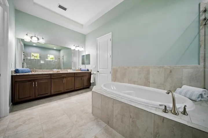 EXPANSIVE DOUBLE VANITY AND SINKS