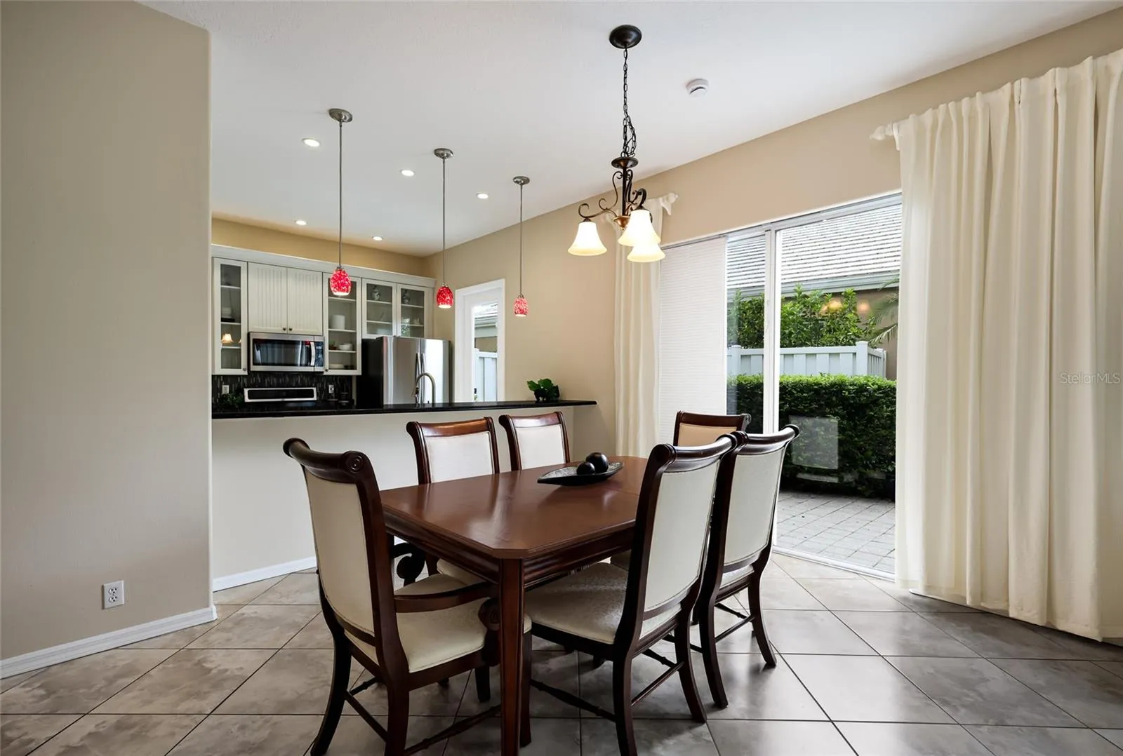 Large dinging space with access out to the side patio
