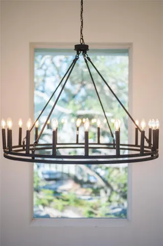 Chandelier in the foyer