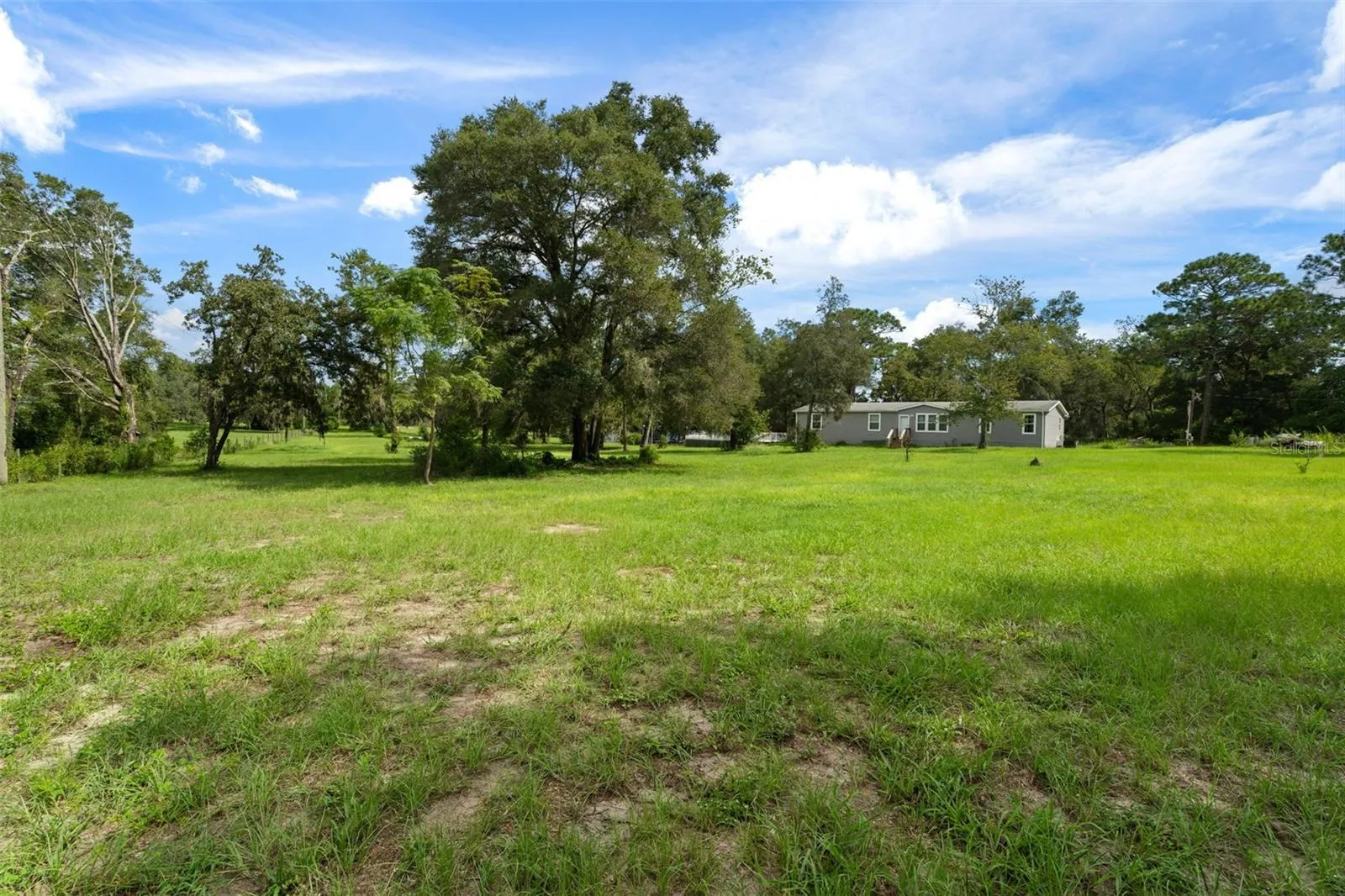 Open lawn and mature trees are part of the property’s 3.46 acre setting.