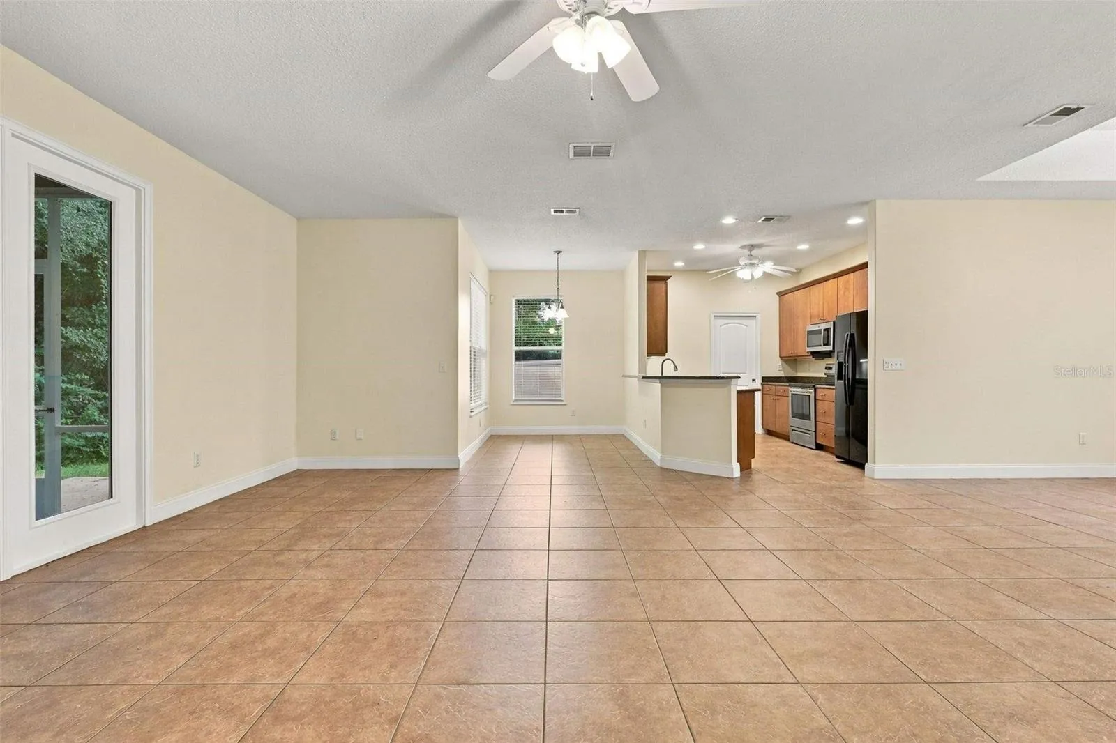 Living Room to Dinette and Kitchen