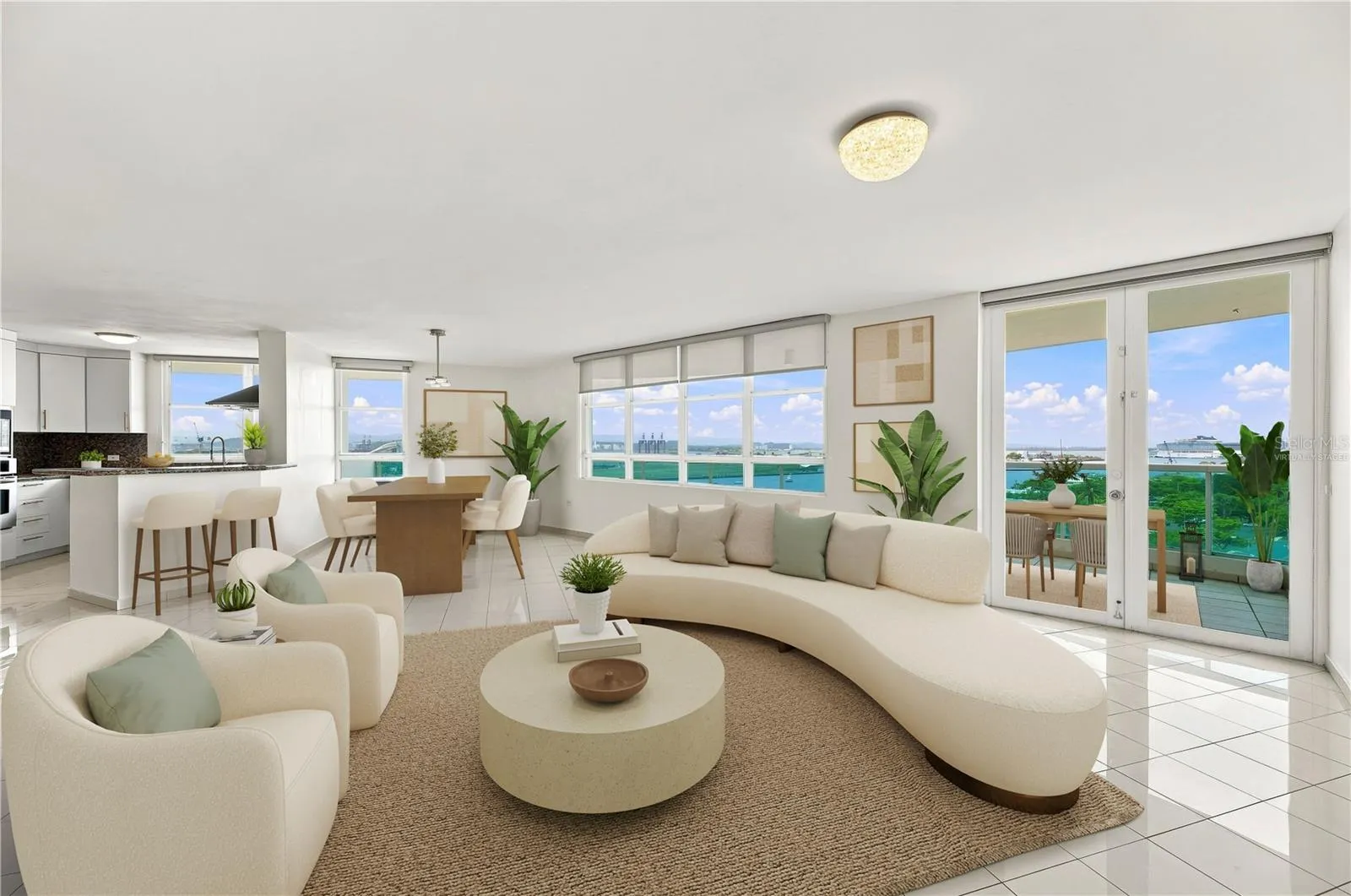 Living and Dining Area - This image has been virtually staged and does not reflect the current state of the property. Living and Dining Area - This image has been virtually staged and does not reflect the current state of the property.