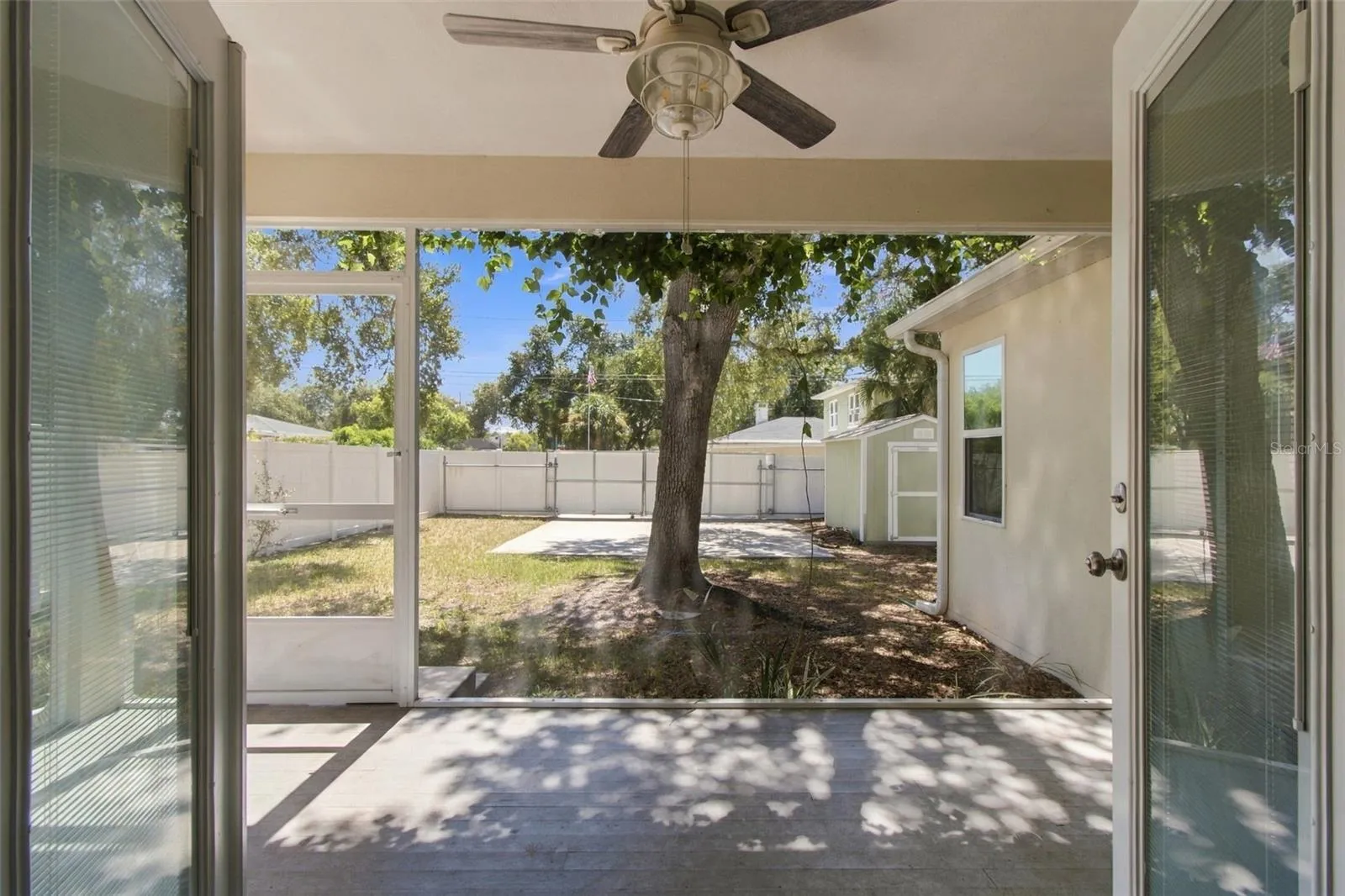 entry to the screened back porch thru the french doors
