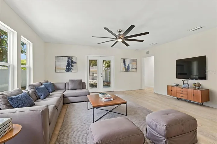 Virtually staged living room