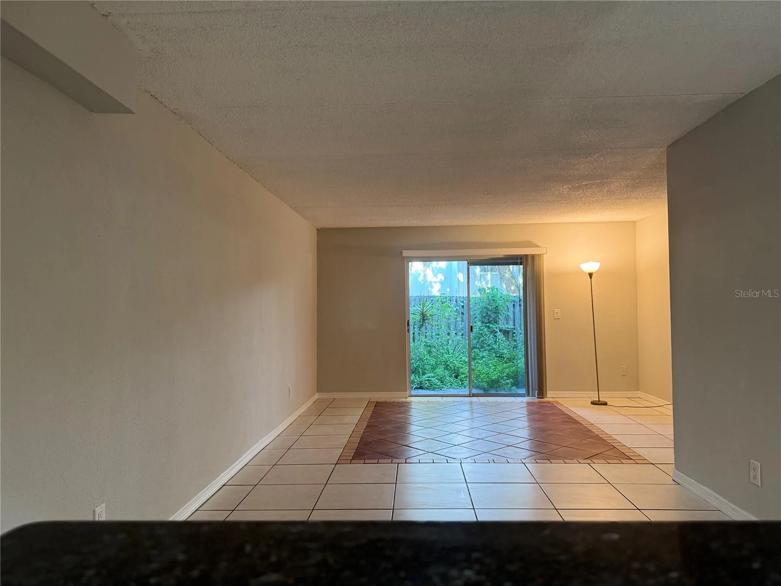 BREAKFAST BAR LOOKING THRU DINING AREA TO REAR PATIO