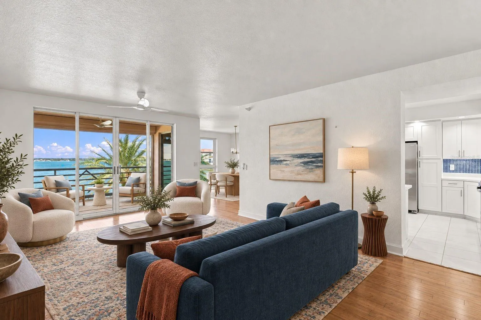 Living room virtually staged
