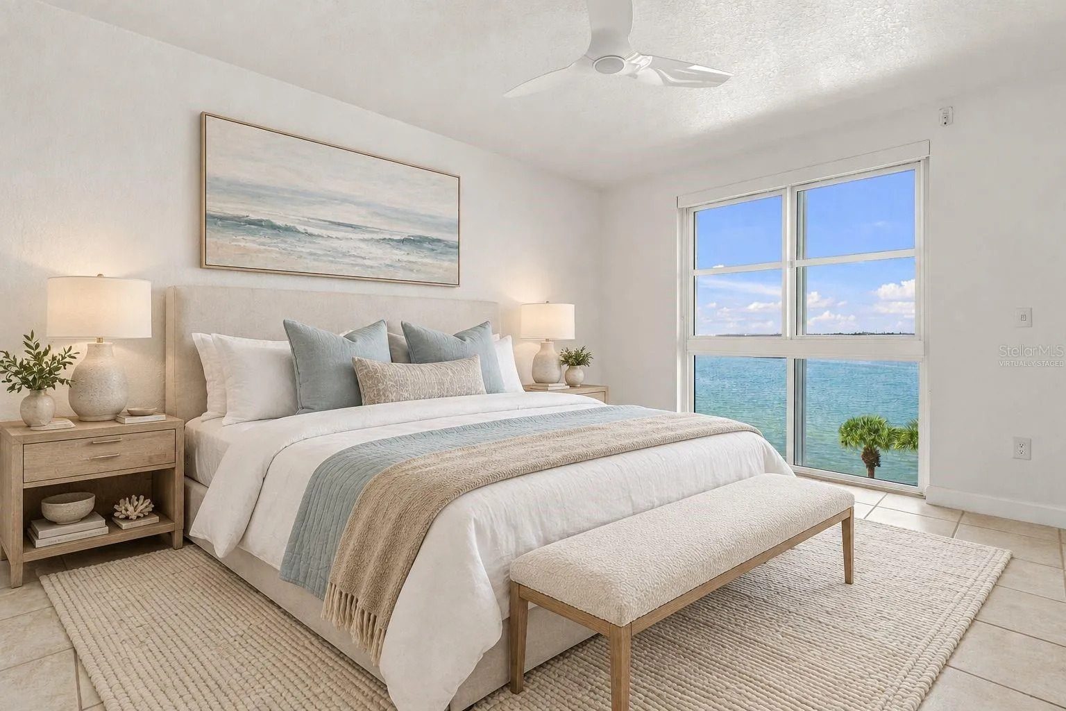 Primary bedroom virtually staged