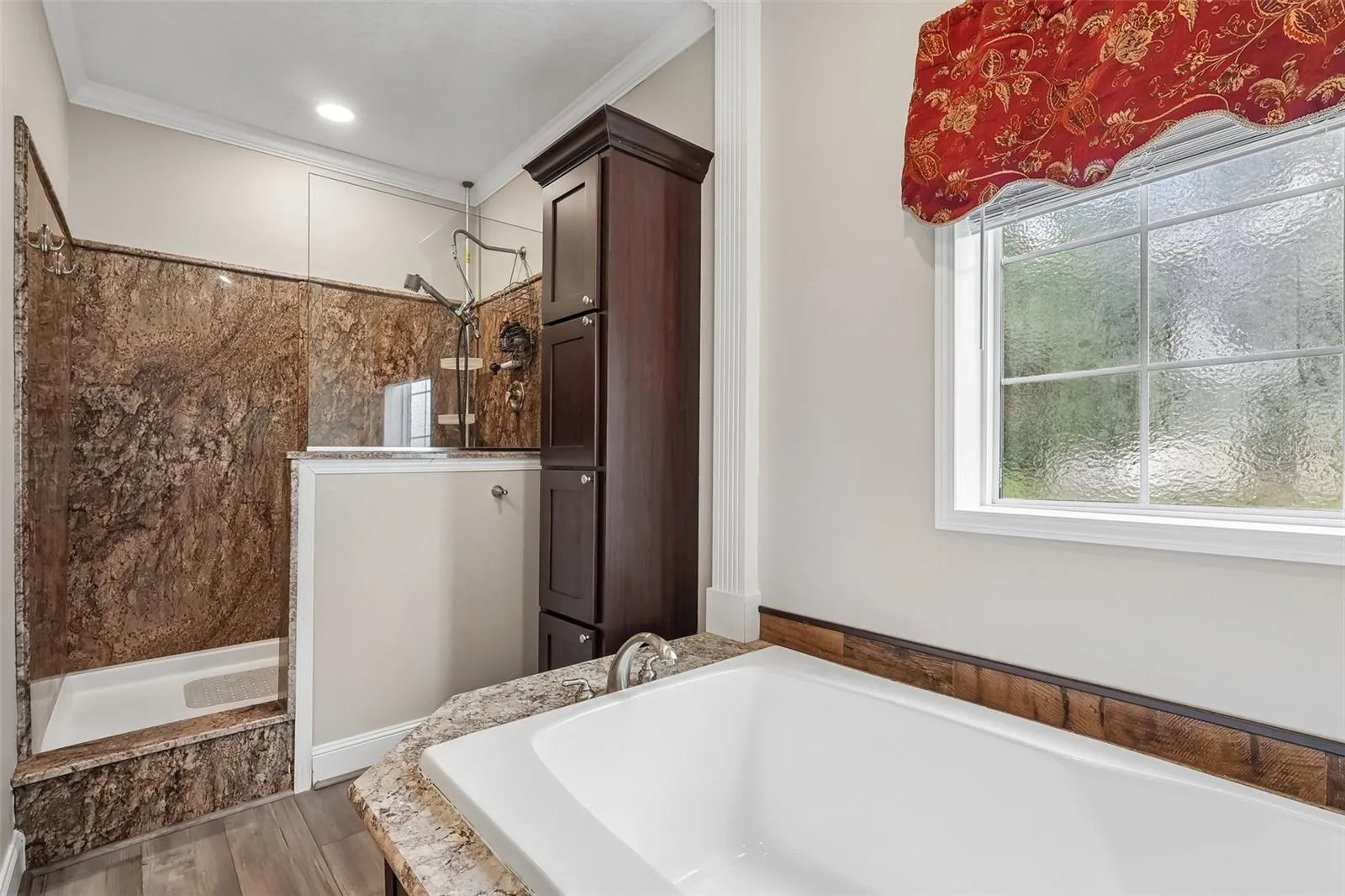 The Primary en suite step-in shower