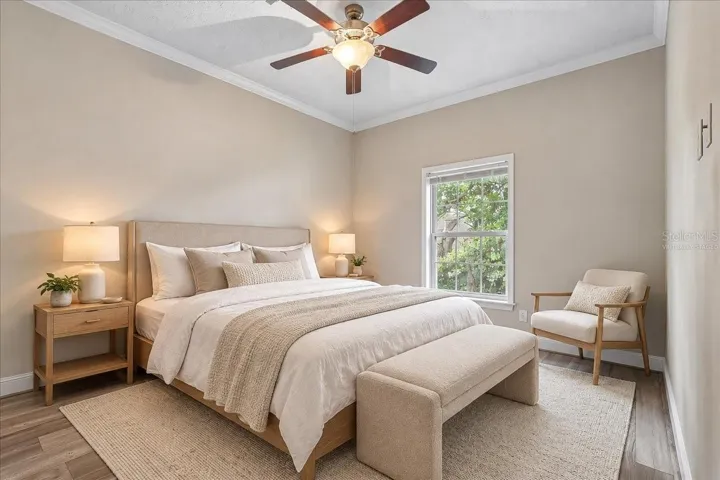 Three additional Bedrooms are located on the opposite end of the home near the second full Bath. Bedroom 2. Virtually Staged