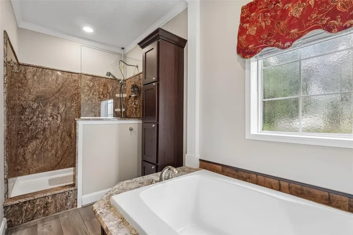 The Primary en suite step-in shower