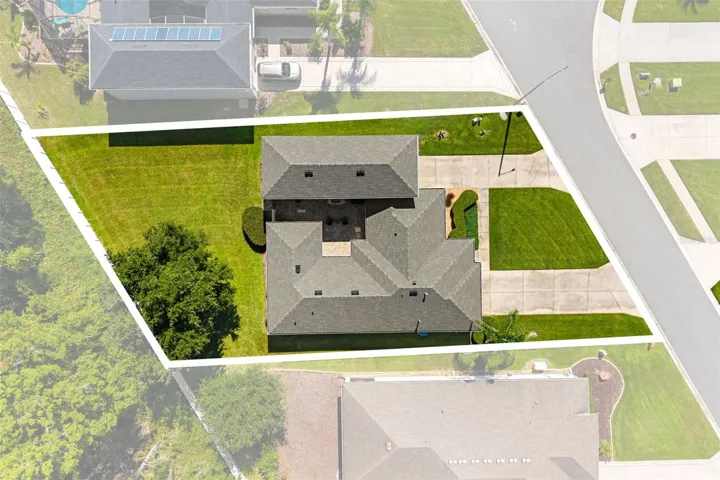 Aerial View Highlighting Spacious homesite and RV Garage