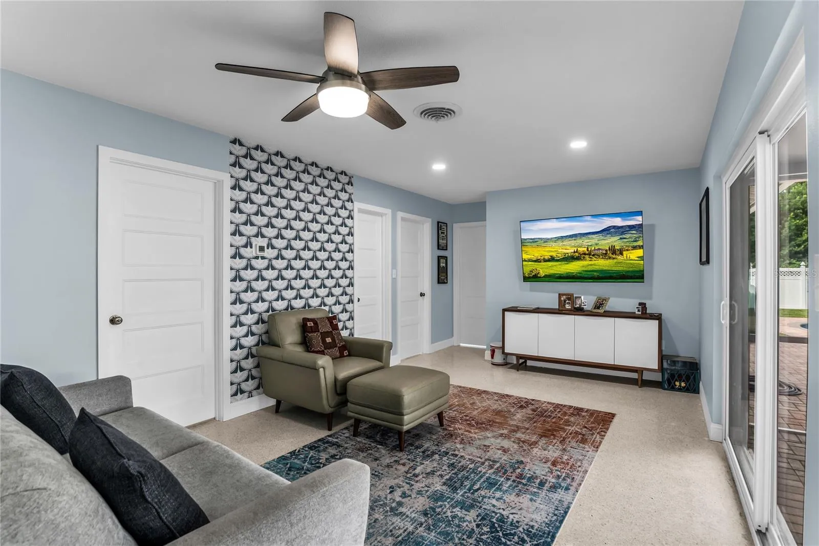 Family room leading bedrooms 2 &amp; 3