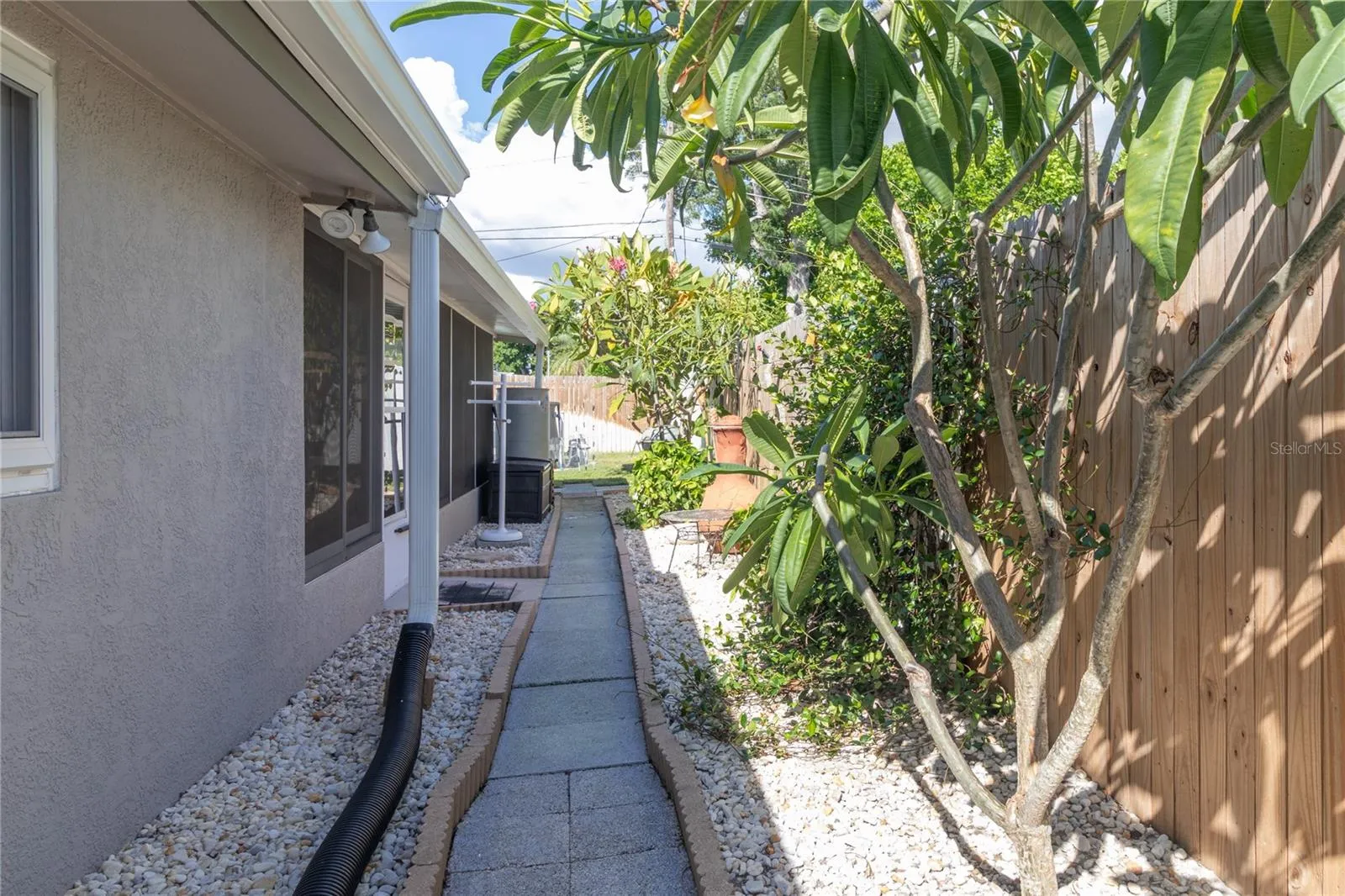 Side yard outside Florida room
