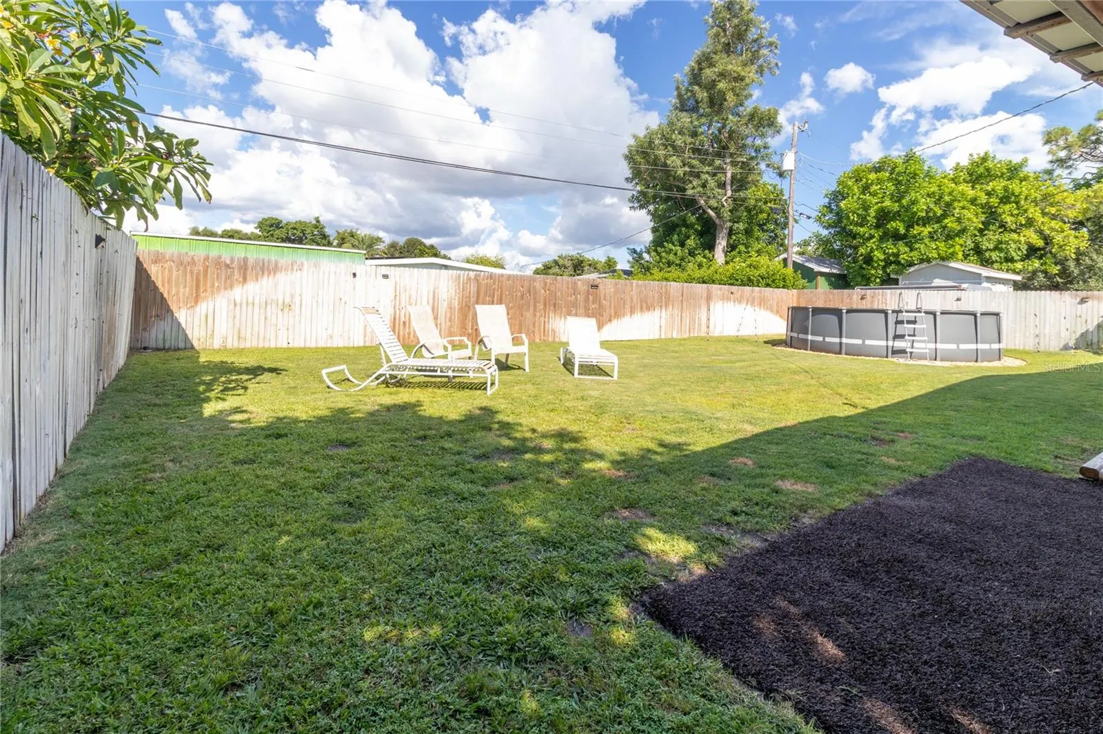 Spacious fenced in backyard