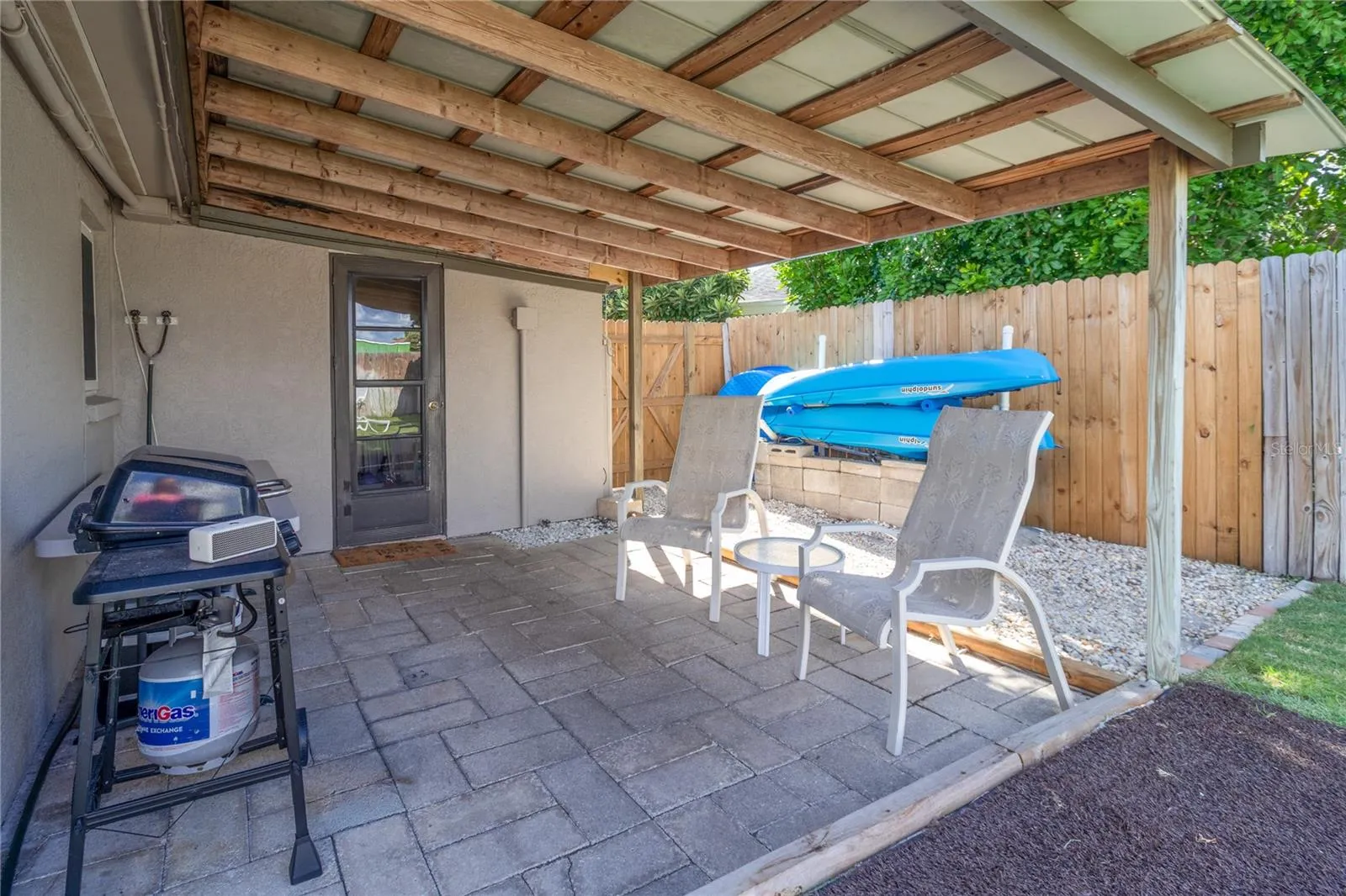 Coverd backyard deck