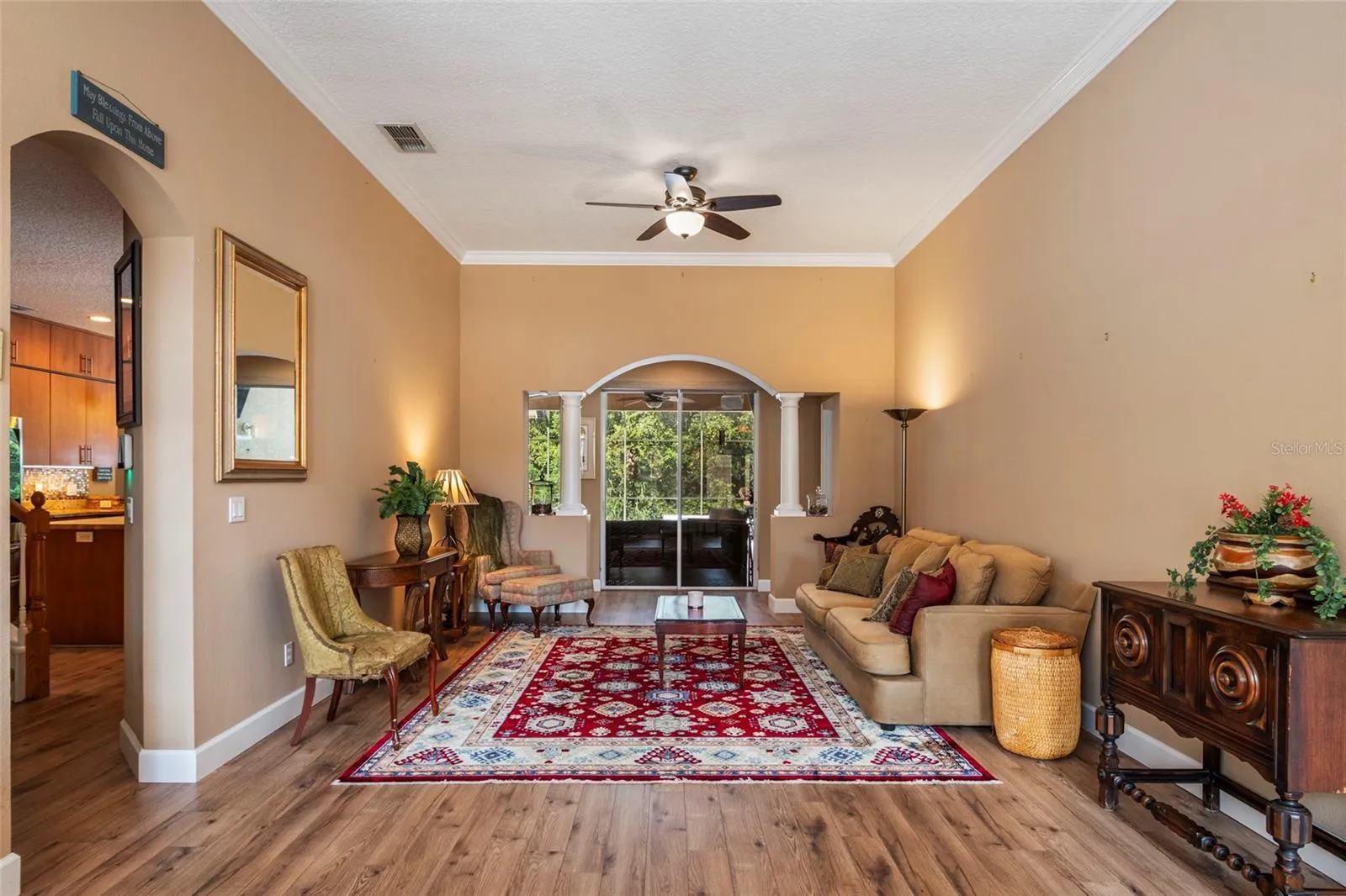 Formal Living with views of Lanai and Pool
