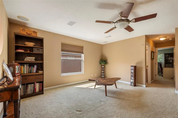 Bonus Room with dedicated stroage/HVAC closet with attic access.