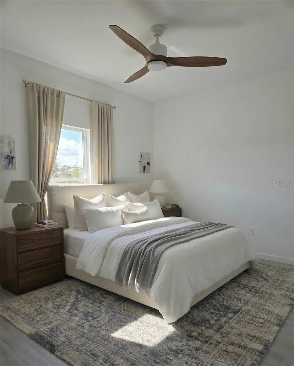 Virtually staged bedroom