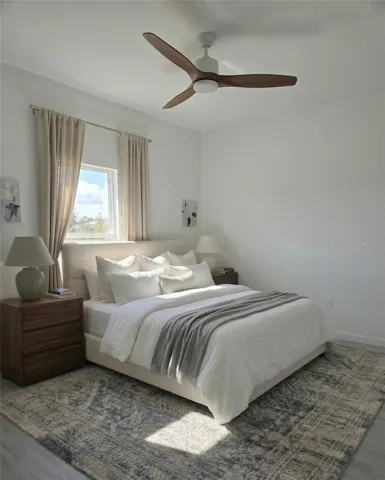 Virtually staged bedroom