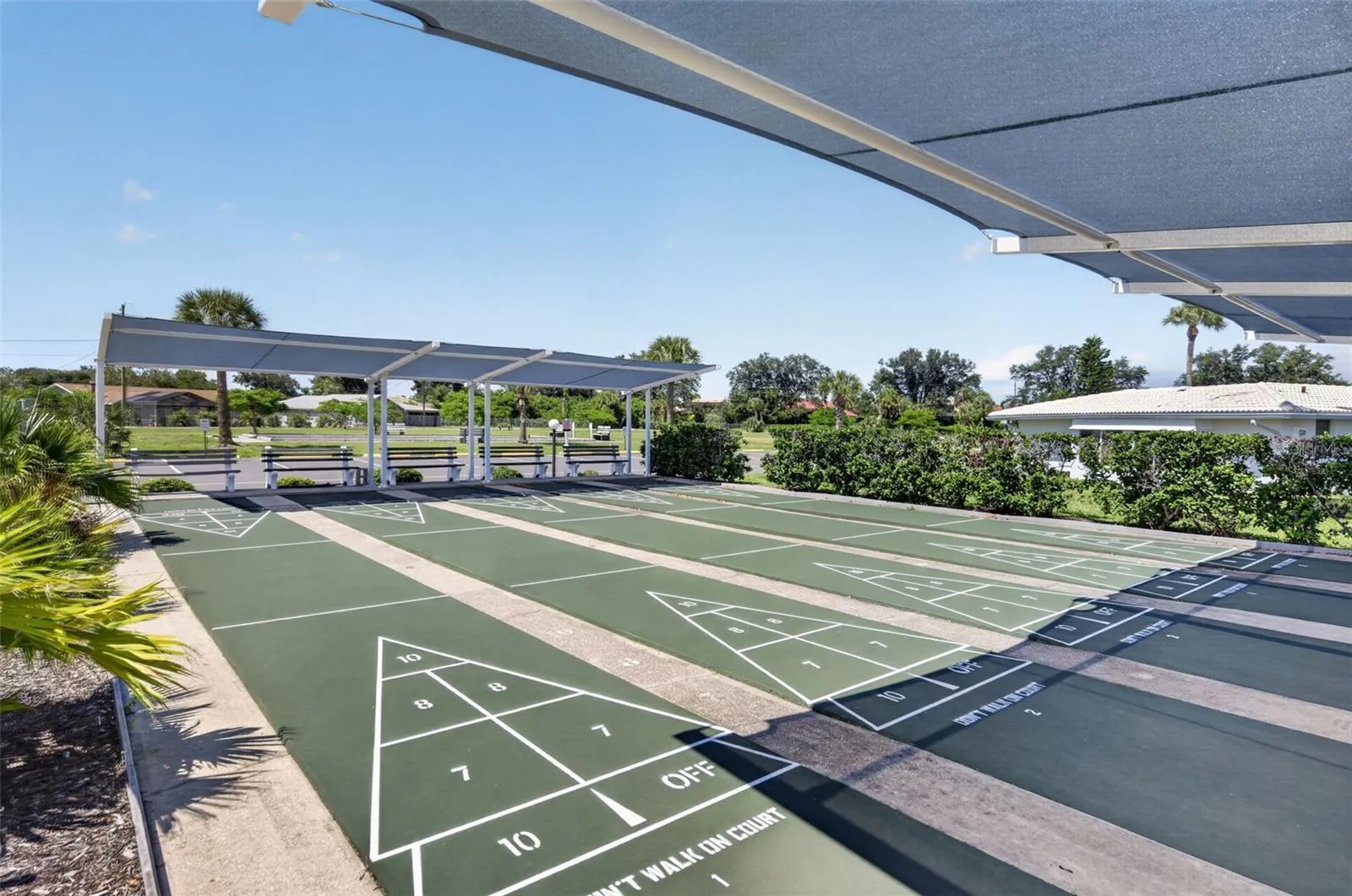 Shuffleboard play area