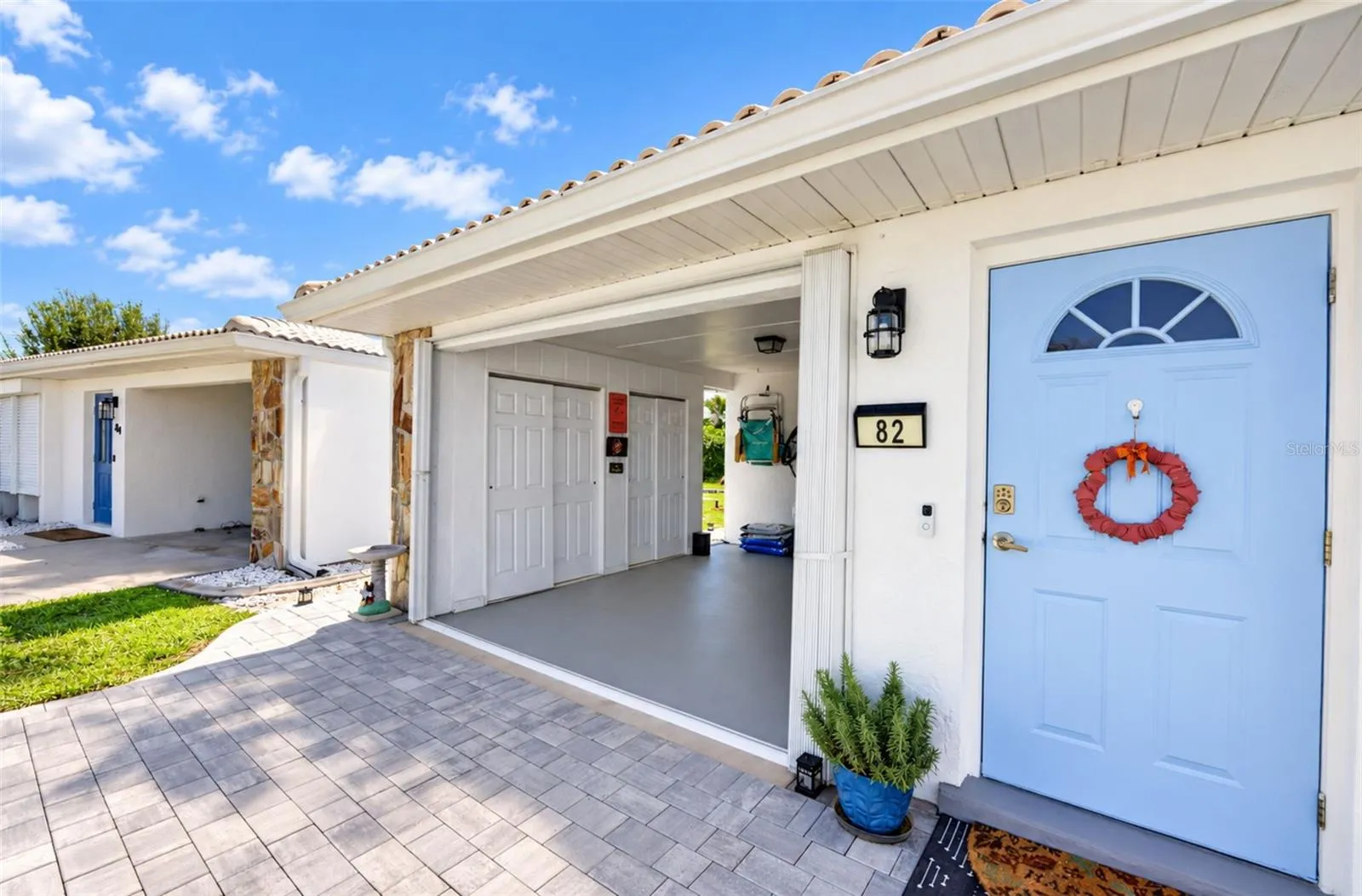 Front entryway and carport