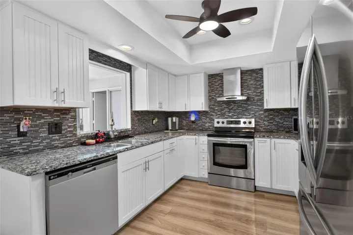Upgraded kitchen with granite countertops