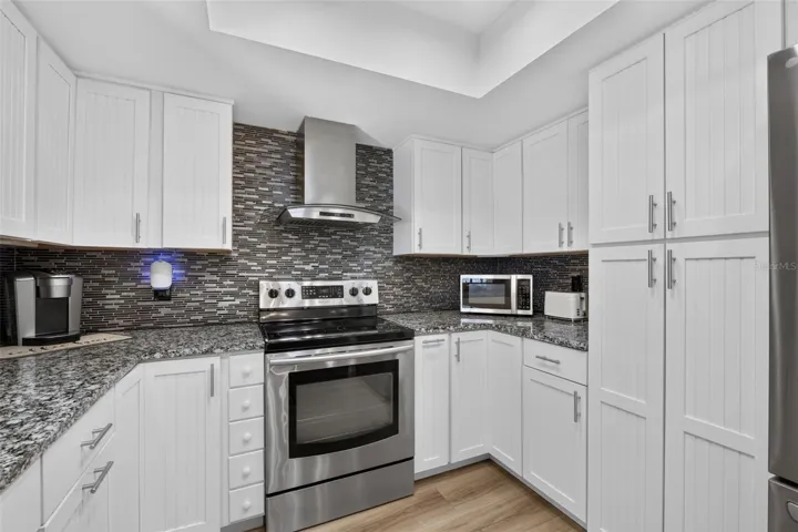 Plenty of cabinet space in this updated kitchen