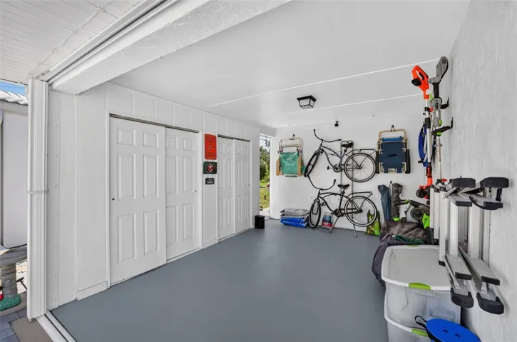 Carport with storage closets