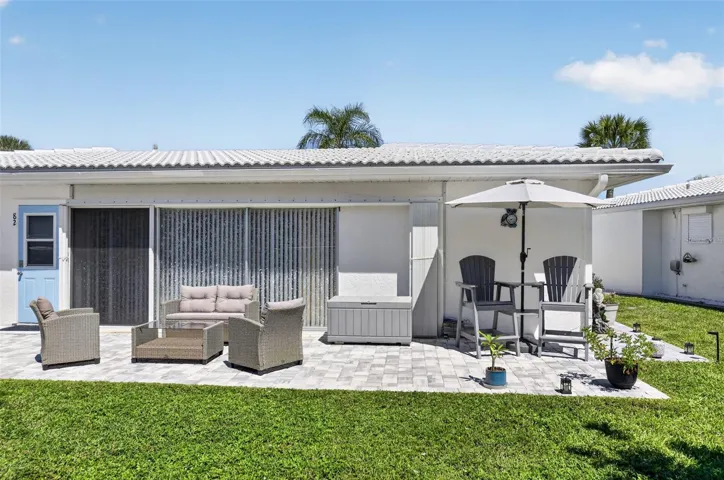 Outdoor patio with pavers installed 2025