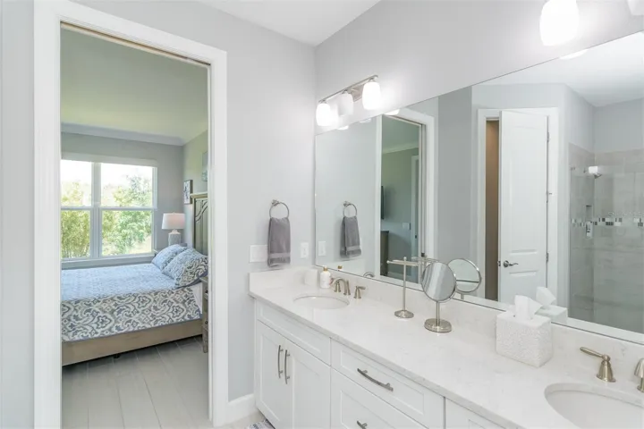 Master bathroom double sinks