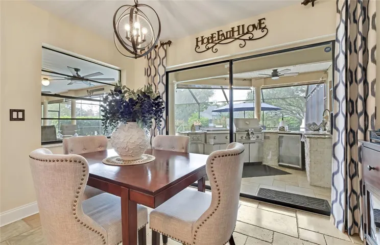 Breakfast room, sliders to patio