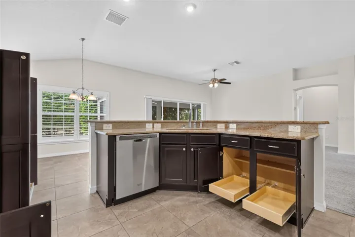 Kitchen with Roll-Out Shelving