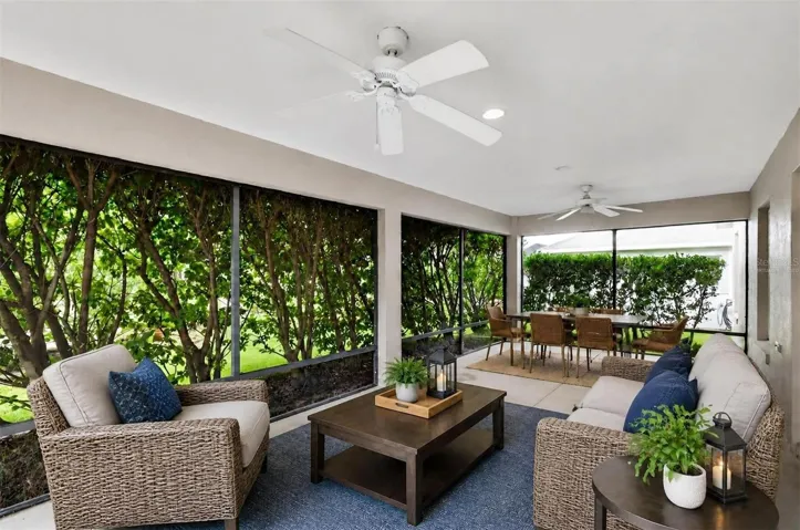 Lanai with Mature PRIVACY Landscaping - Virtually Staged