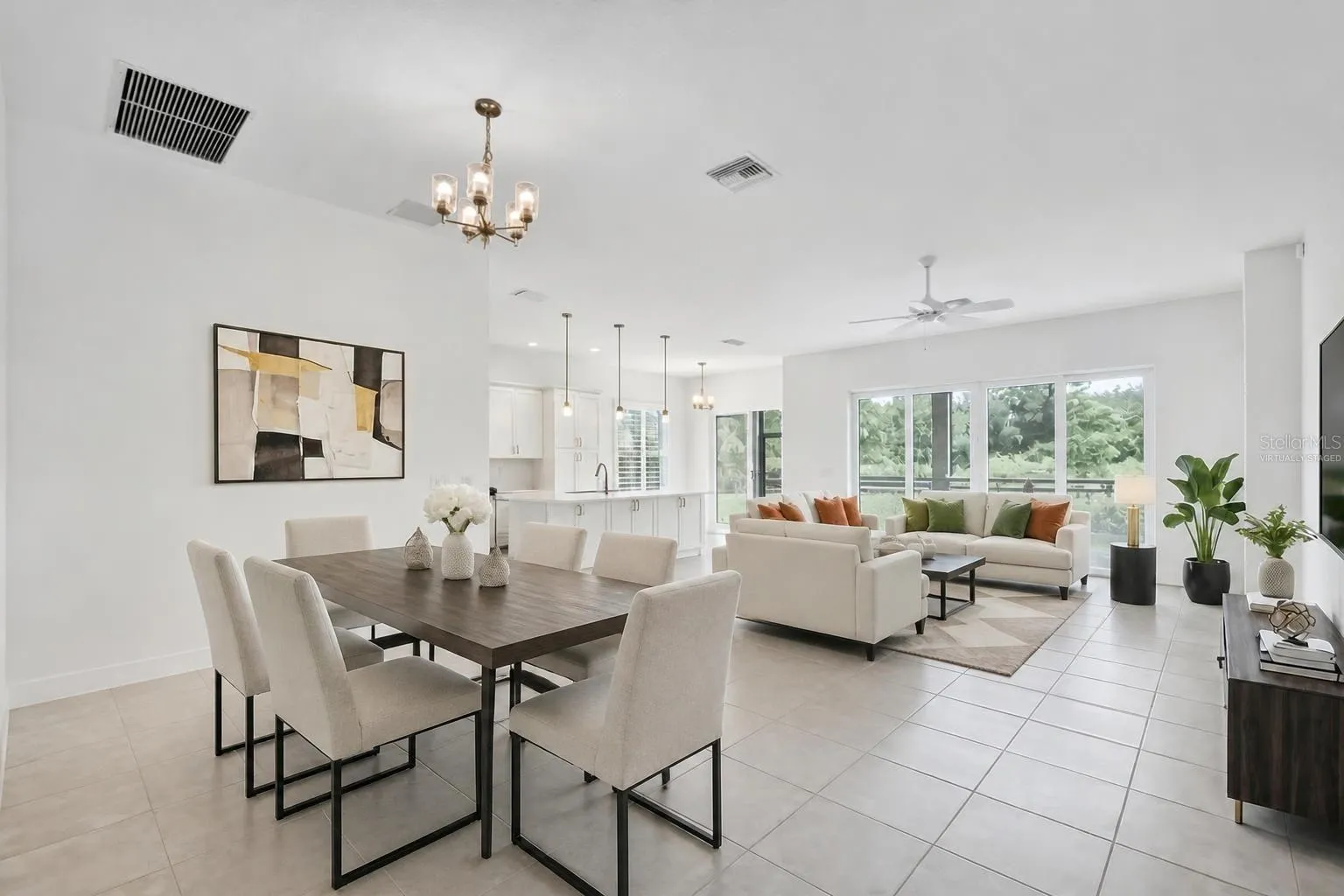 Living, Dining, Kitchen, and Dinette-Virtually Staged