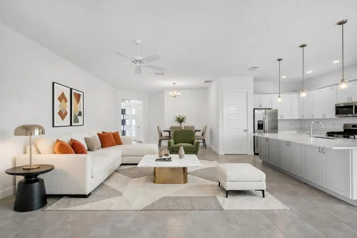 Living, Dining, and Kitchen -Virtually Staged