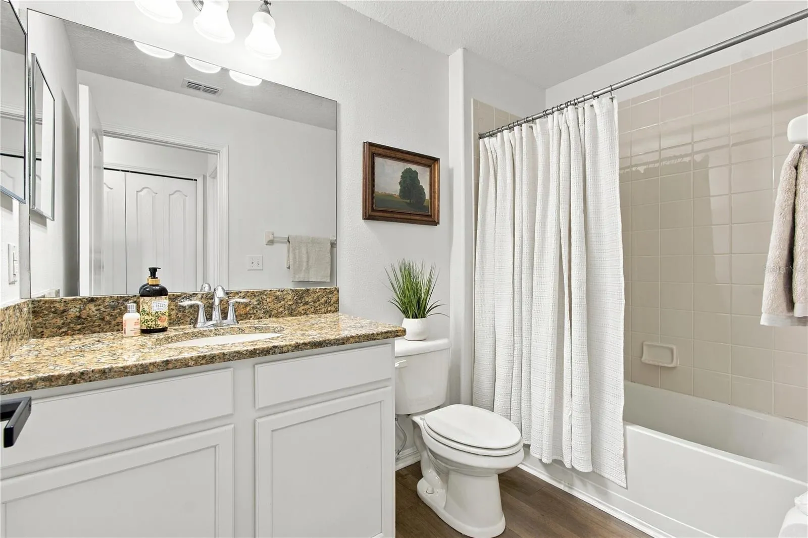Guest bathroom upstairs - Tub and shower.