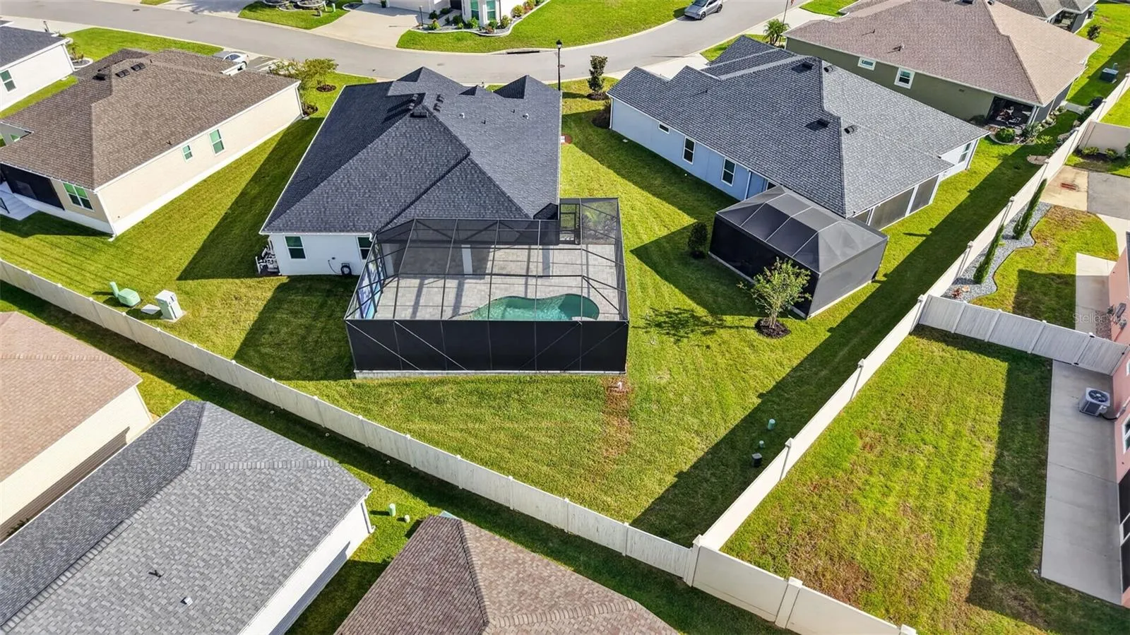 Aerial Rear Elevation with Spacious, PRIVATE Lot!