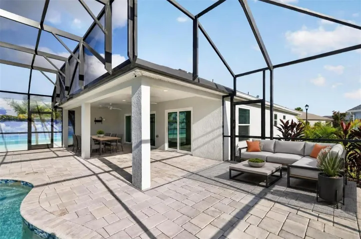 Paver Lanai with Extended Birdcage-Virtually Staged